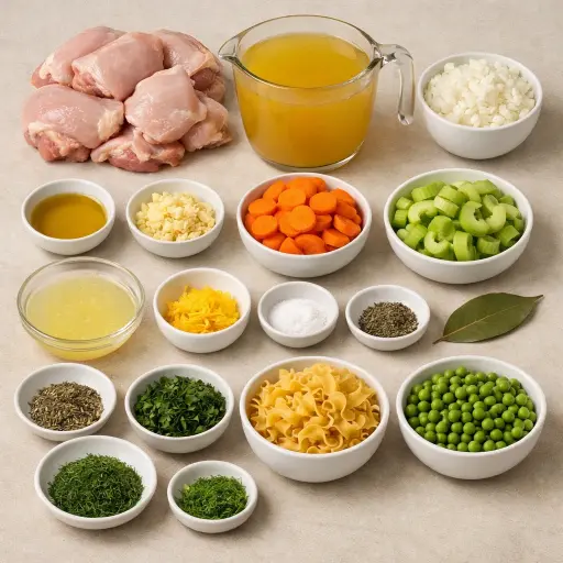 Ingredients for Herb-Infused Lemon Chicken Soup
