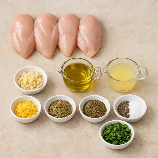 Ingredients for Herb-Infused Lemon Garlic Chicken