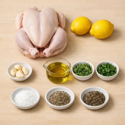 Ingredients for Herb-Infused Lemon Roasted Chicken