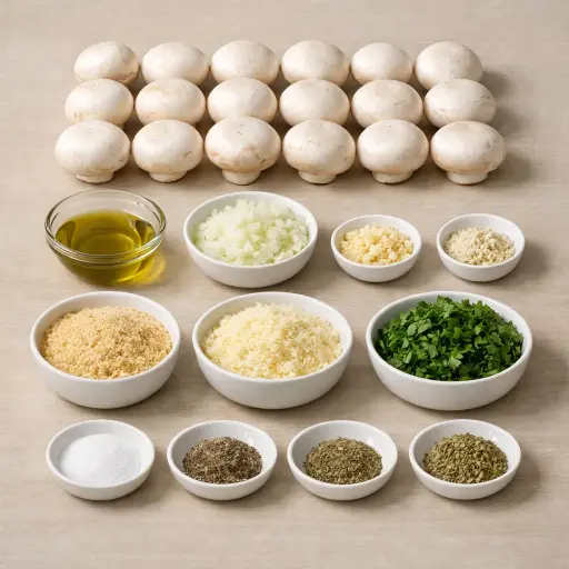 Ingredients for Herb-Infused Mushroom Caps