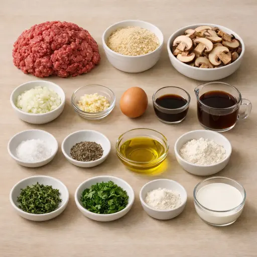 Ingredients for Herb-Infused Mushroom Salisbury Steak