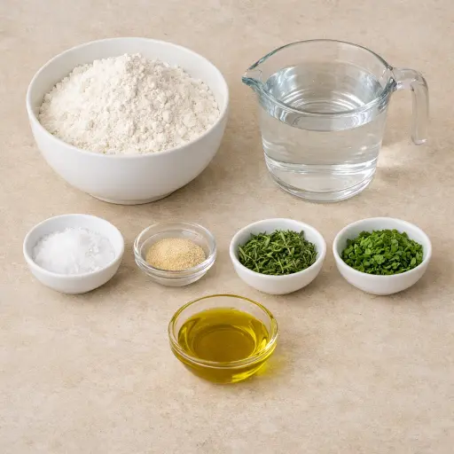 Ingredients for Herb-Infused No-Knead Bread