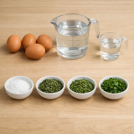 Ingredients for Herb-Infused Poached Eggs