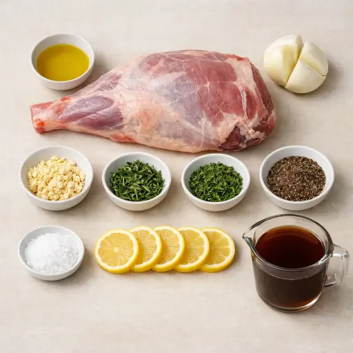 Ingredients for Herb-Infused Roast Leg of Lamb