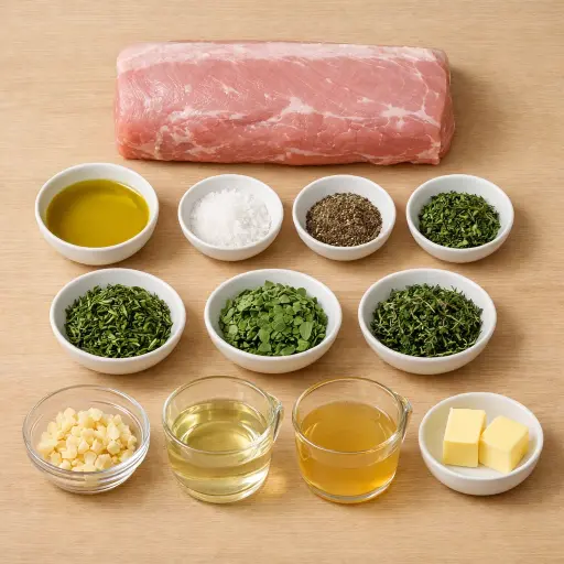 Ingredients for Herb-Infused Roast Loin of Pork