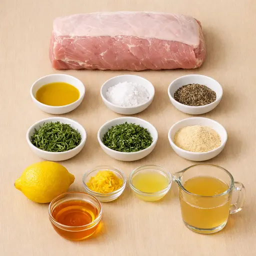 Ingredients for Herb-Infused Roast Pork Loin