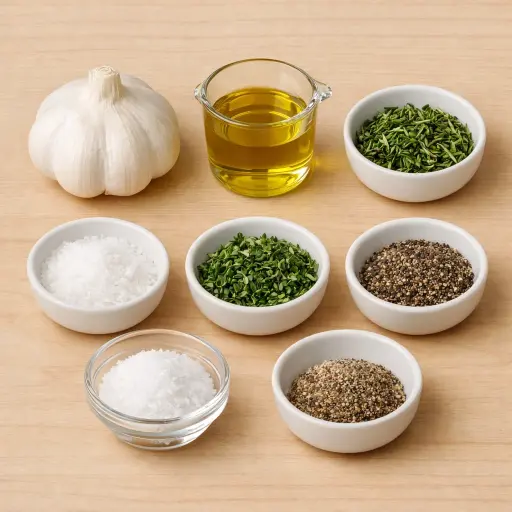Ingredients for Herb Infused Roasted Garlic