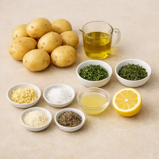 Ingredients for Herb-Infused Roasted Rustic Potatoes