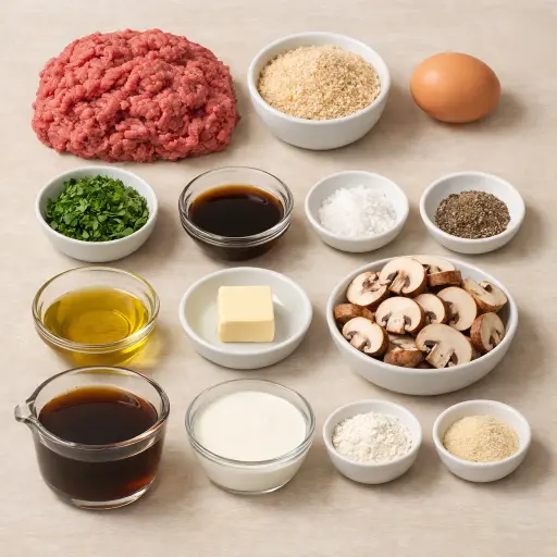 Ingredients for Herb-Infused Salisbury Steak with Mushroom Gravy
