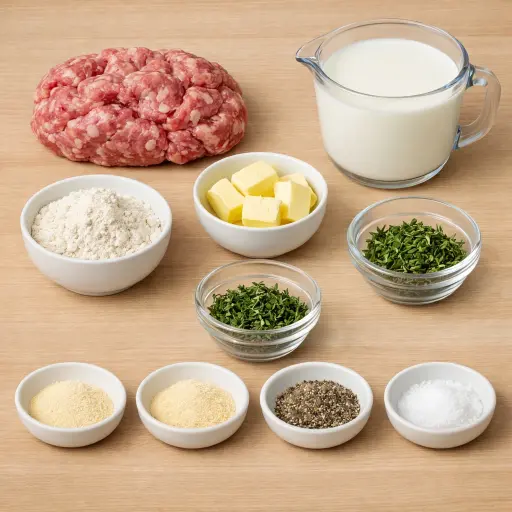 Ingredients for Herb-Infused Sausage Gravy