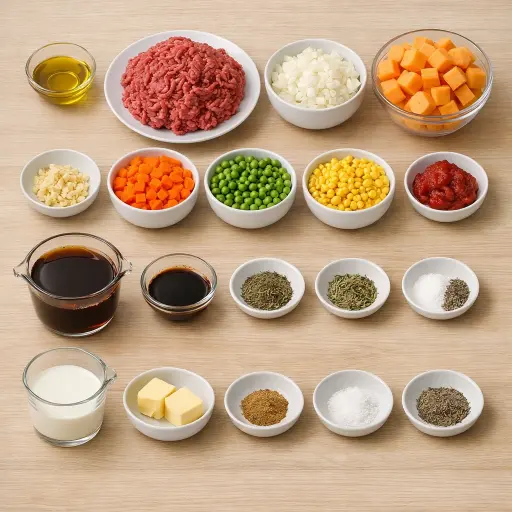 Ingredients for Herb-Infused Shepherd's Pie with Sweet Potato Mash