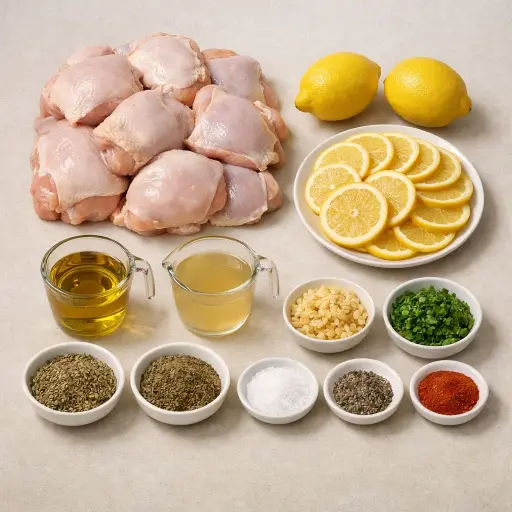 Ingredients for Herb-Infused Slow Cooker Lemon Chicken