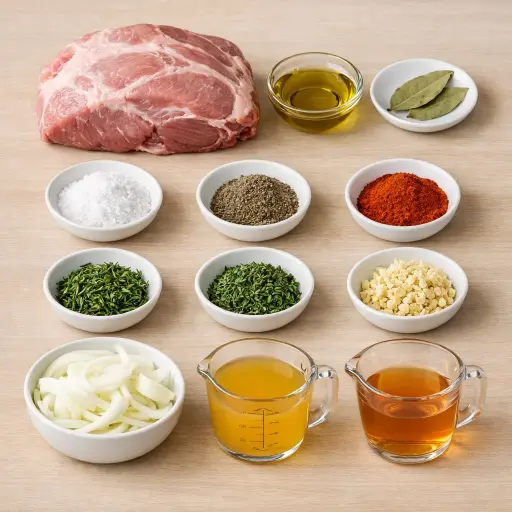 Ingredients for Herb-Infused Slow-Roast Pork Shoulder