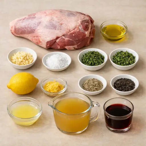 Ingredients for Herb-Infused Slow-Roasted Leg of Lamb