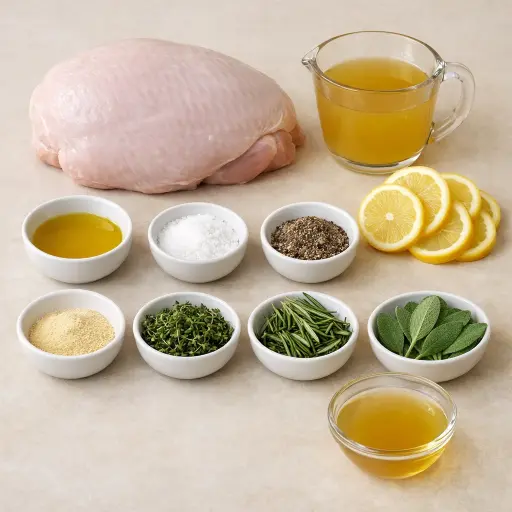 Ingredients for Herb-Infused Slow Roasted Turkey Breast