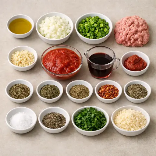 Ingredients for Herb-Infused Spaghetti Sauce