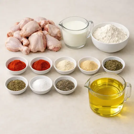 Ingredients for Herb-Infused Spicy Fried Chicken