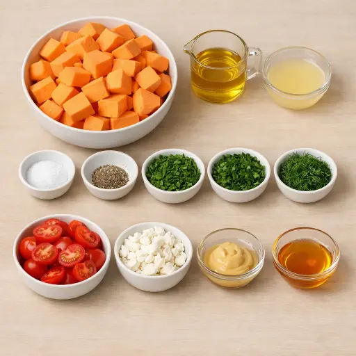 Ingredients for Herb-Infused Sweet Potato Salad