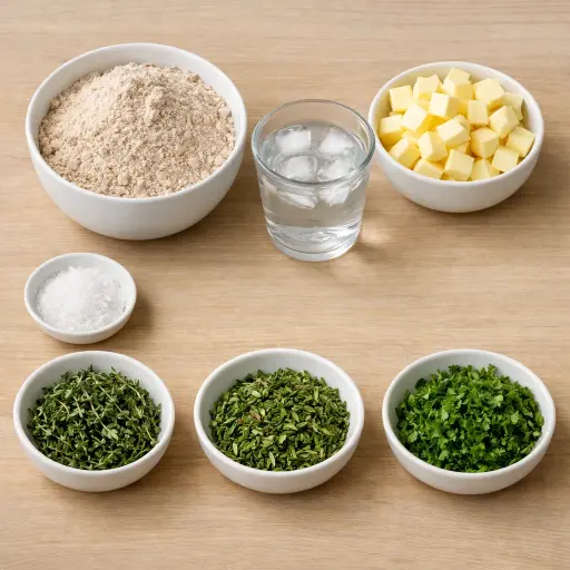Ingredients for Herb-Infused Whole Wheat Puff Pastry
