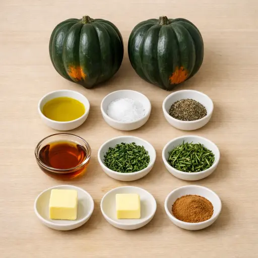 Ingredients for Herb-Roasted Acorn Squash with Maple Glaze