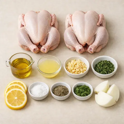 Ingredients for Herb-Roasted Cornish Game Hens