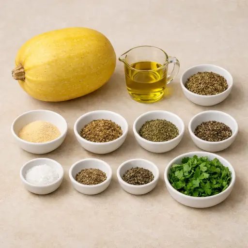 Ingredients for Herb-Roasted Spaghetti Squash