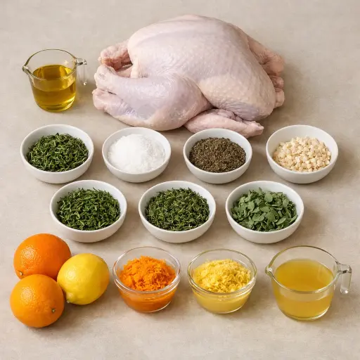 Ingredients for Herb-Roasted Turkey with Citrus Glaze