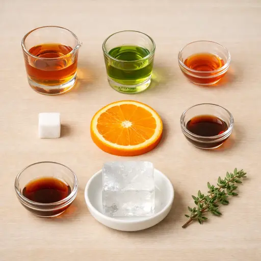 Ingredients for Herbal Citrus Old Fashioned