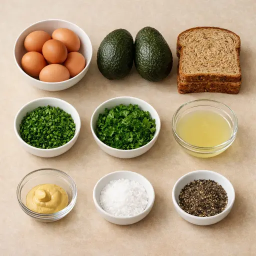 Ingredients for Herbed Avocado Egg Salad