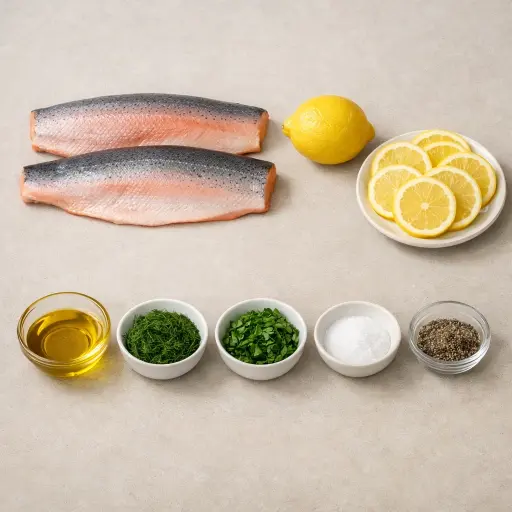 Ingredients for Herbed Baked Trout Fillets