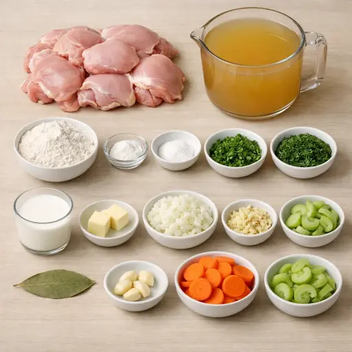Ingredients for Herbed Chicken & Fluffy Dumplings
