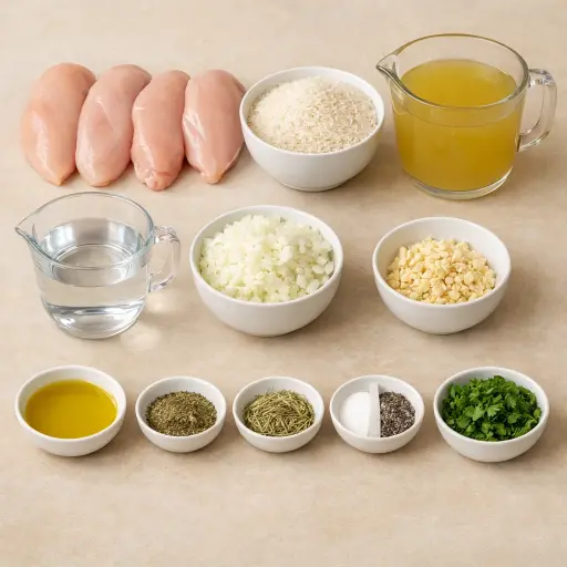 Ingredients for Herbed Chicken and Rice
