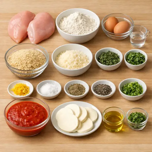 Ingredients for Herbed Chicken Parmesan with Lemon Zest