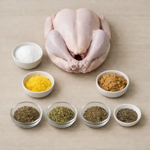 Ingredients for Herbed Citrus Dry Brine for Turkey