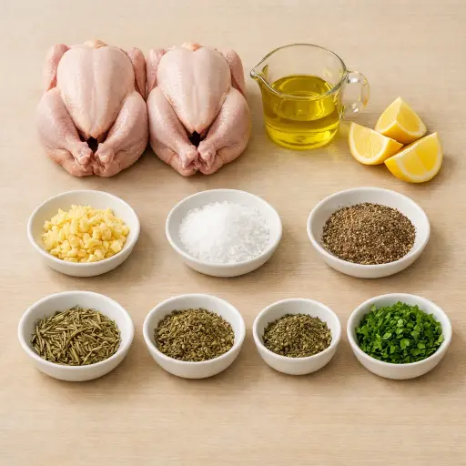 Ingredients for Herbed Cornish Hens