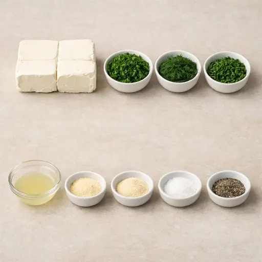 Ingredients for Herbed Cream Cheese Spread