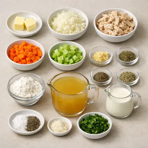 Ingredients for Herbed Cream of Chicken Soup