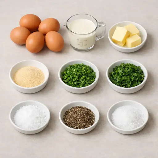 Ingredients for Herbed Creamy Scrambled Eggs