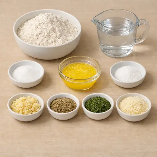 Ingredients for Herbed Garlic Breadsticks