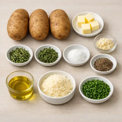 Ingredients for Herbed Garlic Butter Baked Potato