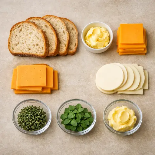 Ingredients for Herbed Grilled Cheese