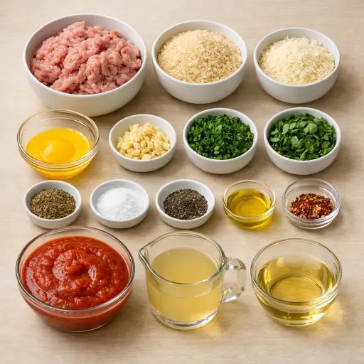 Ingredients for Herbed Italian Turkey Meatballs