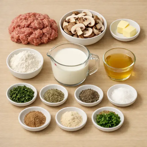 Ingredients for Herbed Mushroom Sausage Gravy
