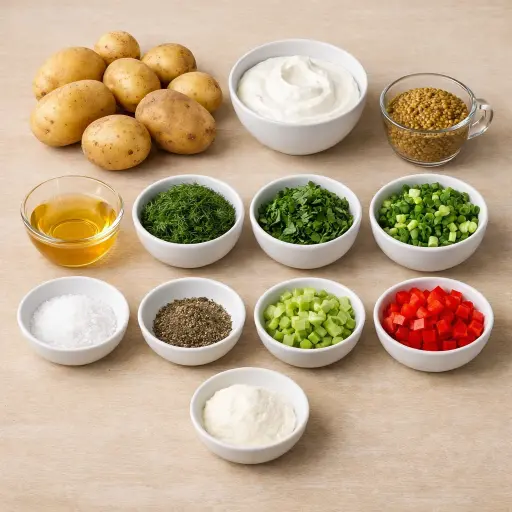Ingredients for Herbed Mustard Potato Salad