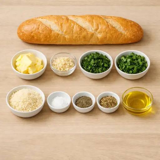 Ingredients for Herbed Parmesan Garlic Bread