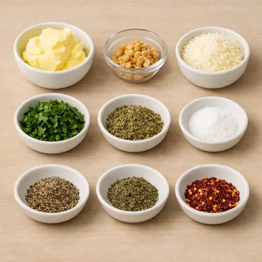 Ingredients for Herbed Parmesan Garlic Bread Spread