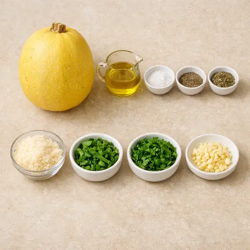 Ingredients for Herbed Parmesan Roasted Spaghetti Squash