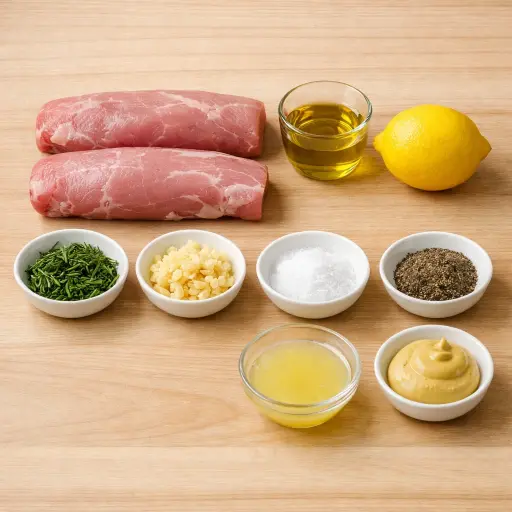 Ingredients for Herbed Pork Tenderloin with Garlic and Rosemary