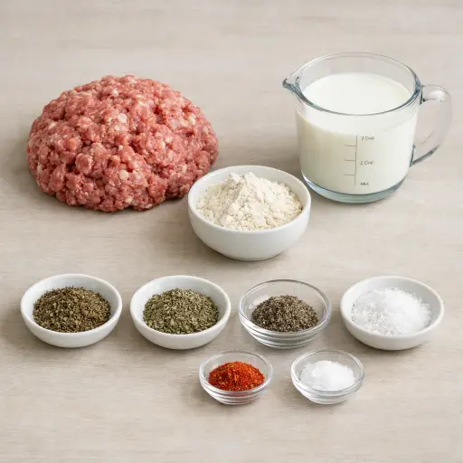 Ingredients for Herbed Sausage Gravy