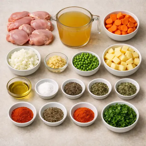 Ingredients for Herbed Slow Cooker Chicken Stew